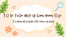 Tử Vi Tuần Mới 12 Cung Hoàng Đạo Từ Ngày 25-11-2024 đến ngày 1-12-2024 