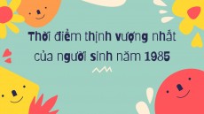 Thời điểm thịnh vượng nhất của người sinh năm 1985, khi nào họ sẽ giàu có?